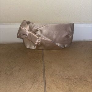 Elegant Satin  bow Clutch in Champagne